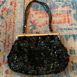 Black Sequin Evening Bag